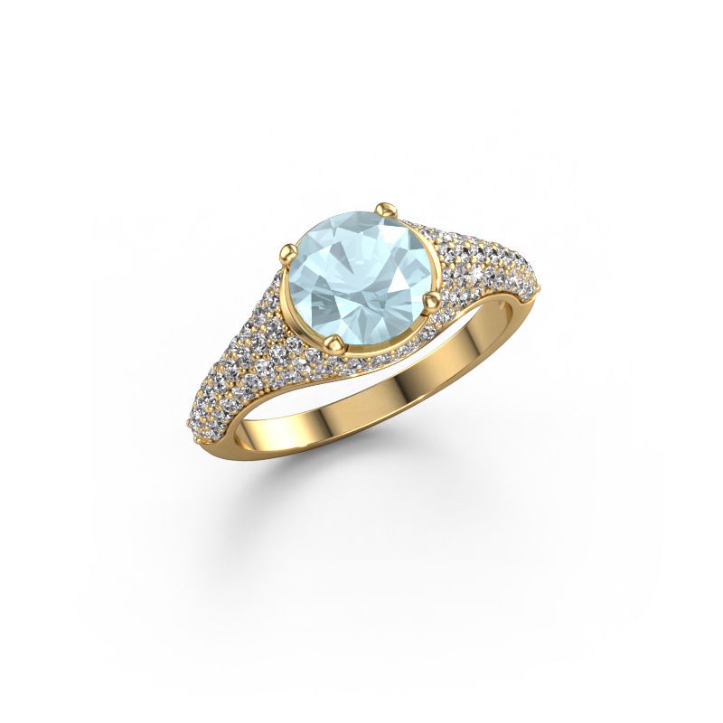 Engagement ring Lovella 585 gold aquamarine 7 mm