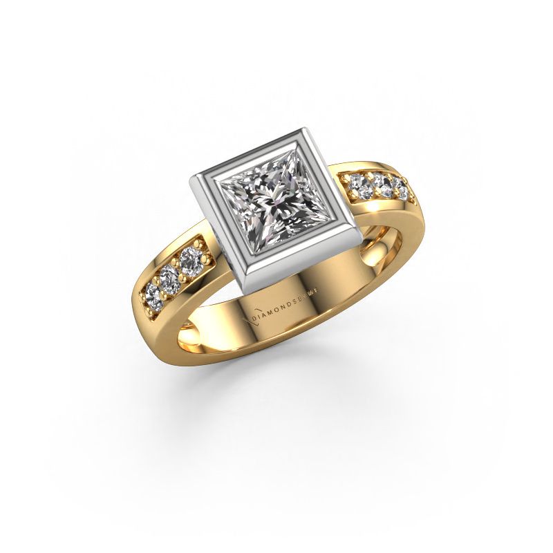 Ring Charlotte Square 585 goud diamant 1.00 crt