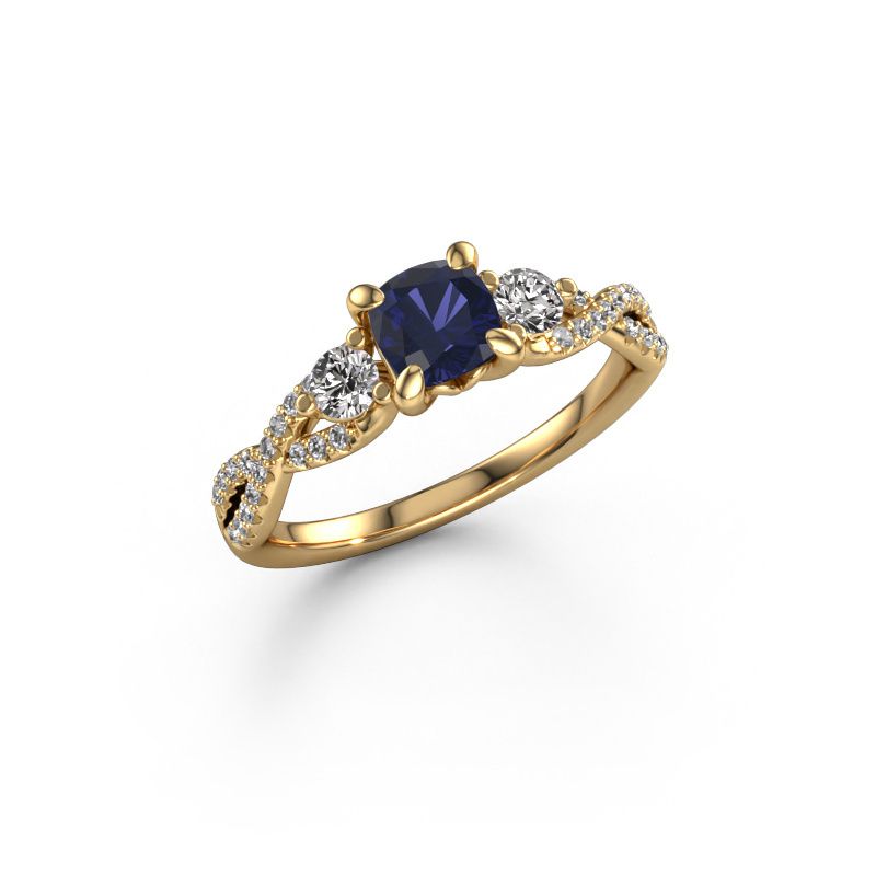 Engagement ring Marilou CUS 585 gold sapphire 5 mm