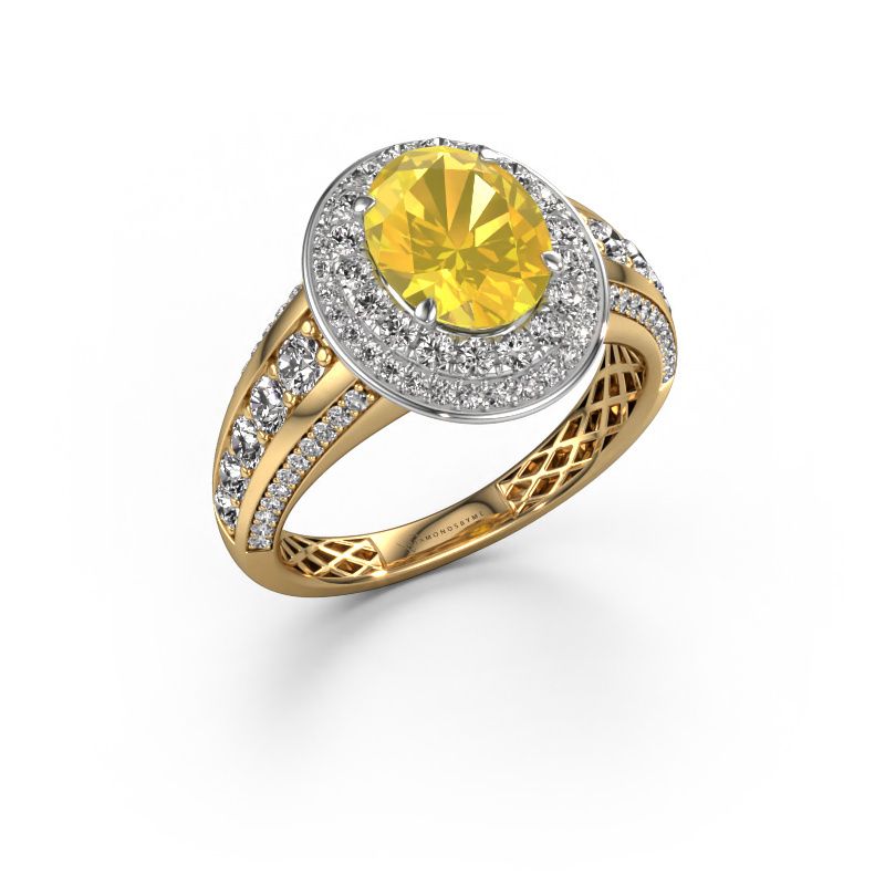 Verlobungsring Nancie 585 Gold Gelb Saphir 9x7 mm