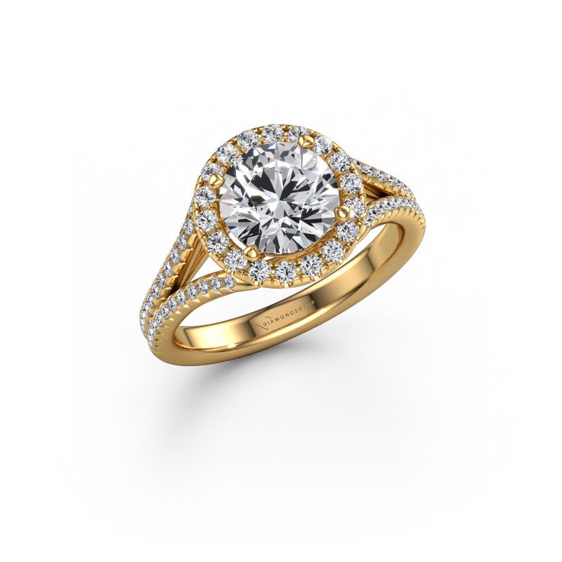 Engagement ring Verla rnd 2 585 gold lab grown diamond 2.48 crt