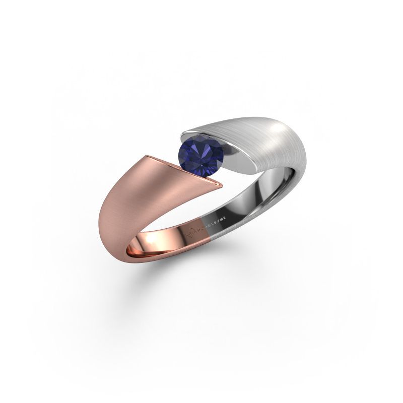 Verlovingsring Hojalien 1 585 rosé goud saffier 4 mm