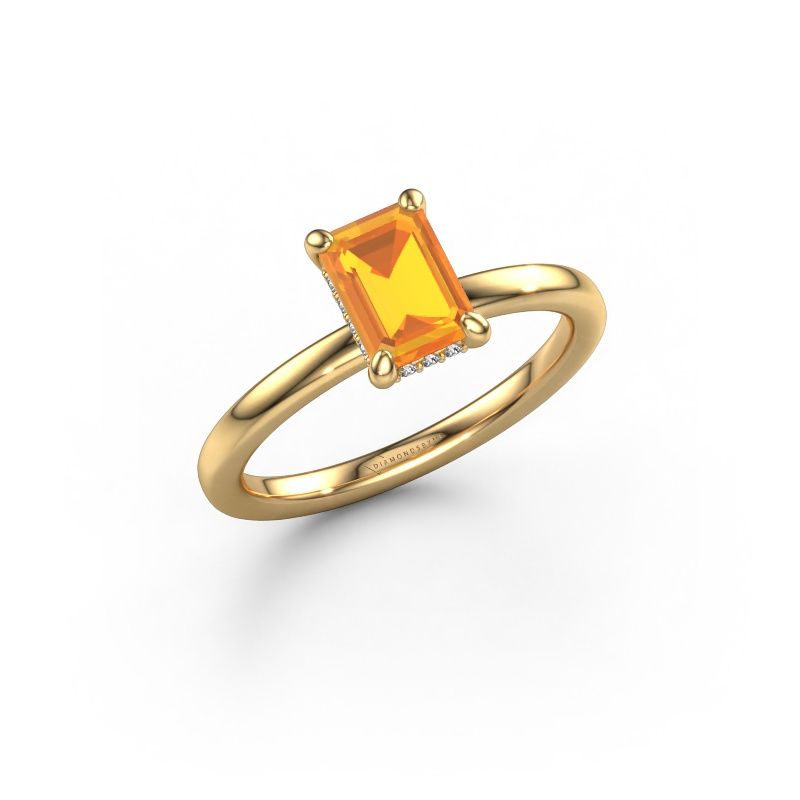 Verlobungsring Simone EME 2 585 Gold Citrin 7x5 mm