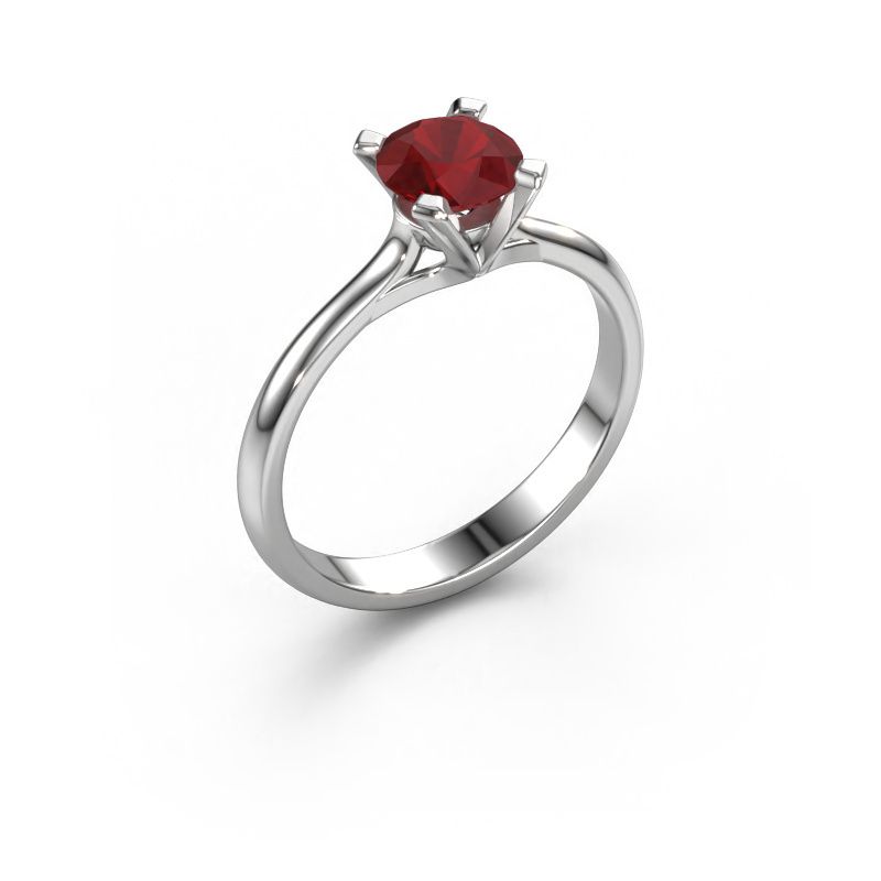 Engagement ring Isa 1 950 platinum ruby 5.7 mm