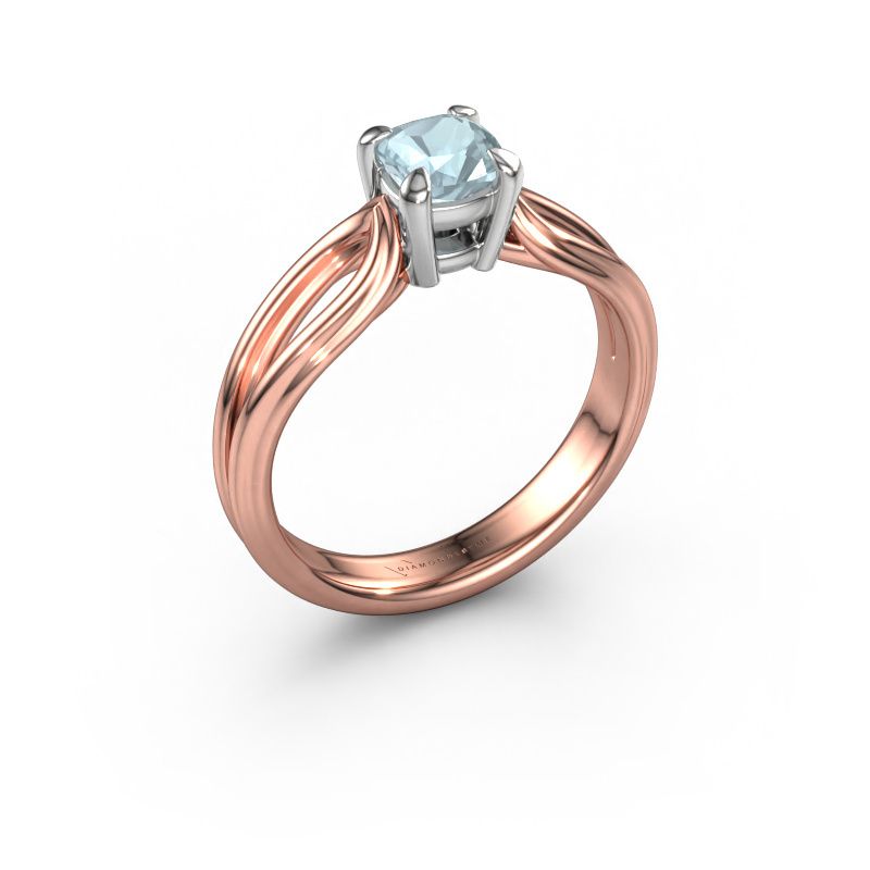 Bague de fiançailles Antonia cus 1 585 or rose aigue-marine 5 mm