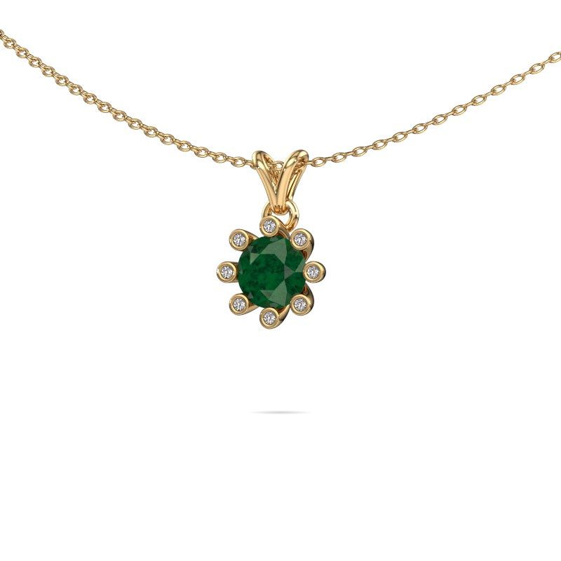 Anhänger Carola 3 585 Gold Smaragd 6 mm