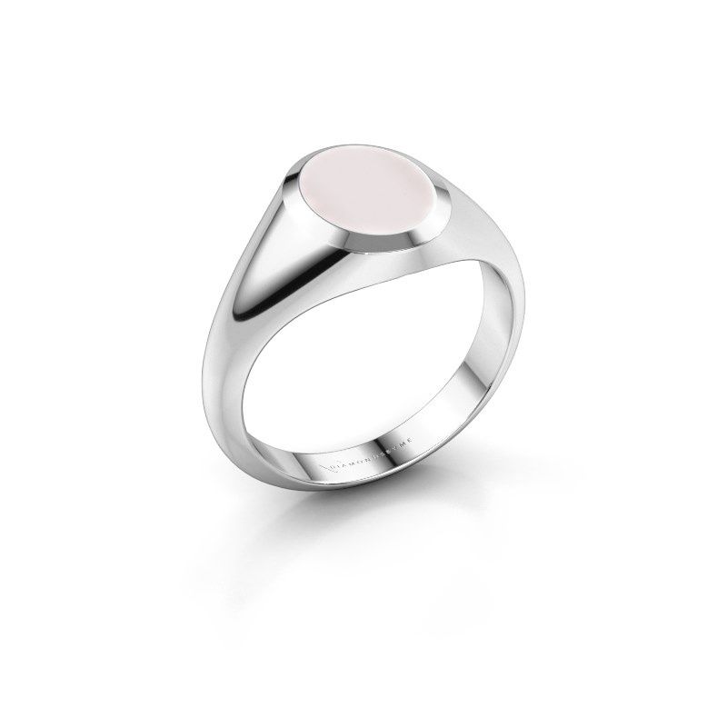 Afbeelding van Pinkring Herman 1<br/>585 witgoud<br/>Rode lagensteen 10x8 mm