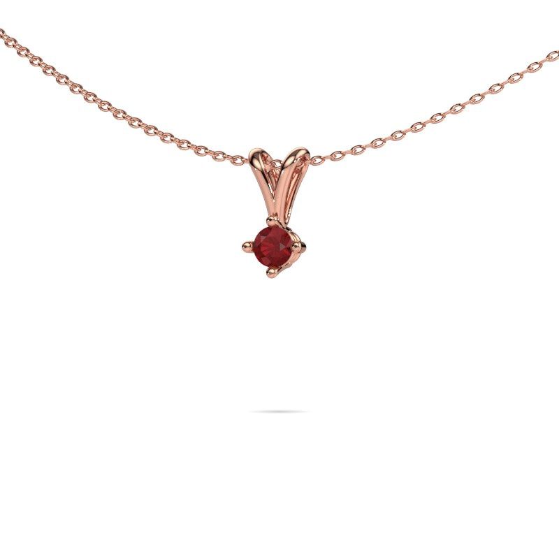Pendant Jannette 585 rose gold ruby 4 mm