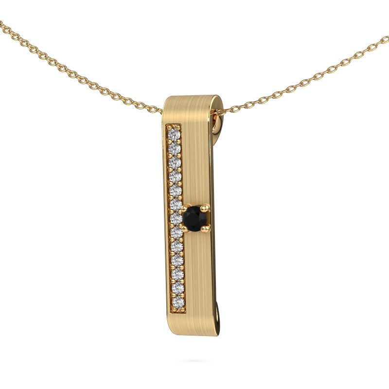 Image de Collier Vicki<br/>585 or jaune<br/>Diamant noir 0.315 crt