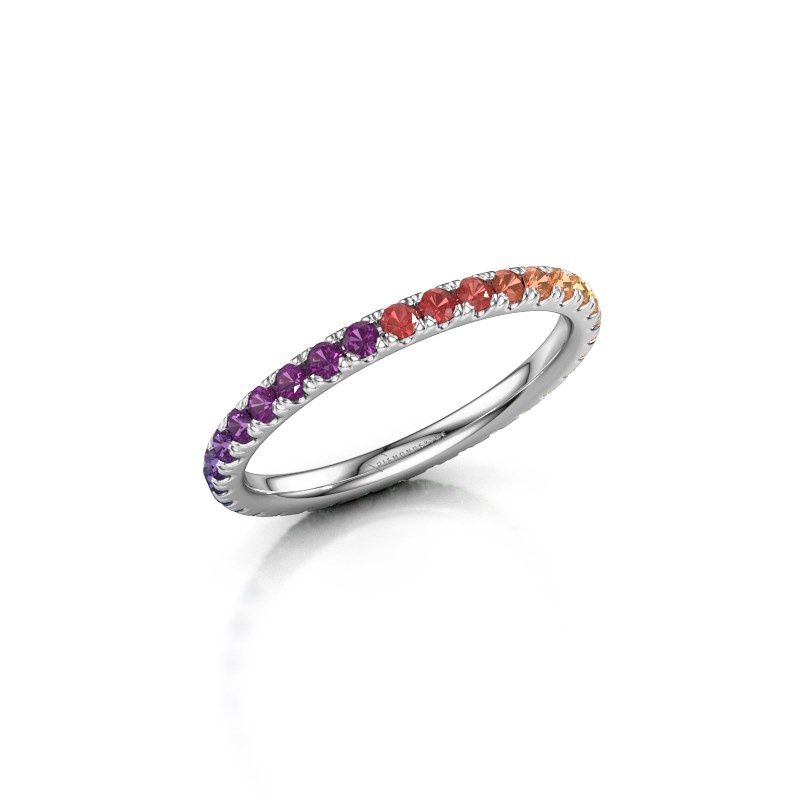 Image of Stackable Ring Jackie 1.7<br/>950 platinum<br/>Rainbow Sapphire 1 1.7 Mm