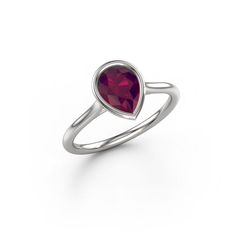 Verlobungsring Lavon Per 950 Platin Rhodolit 8x6 mm