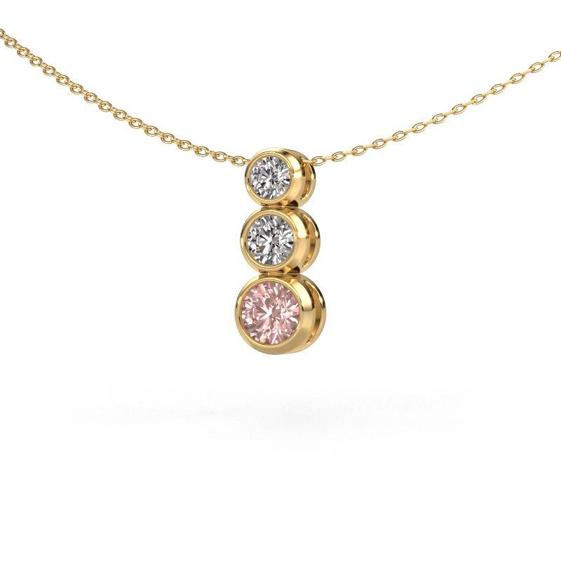 Pendant Linda 585 gold pink lab grown diamond 5 mm