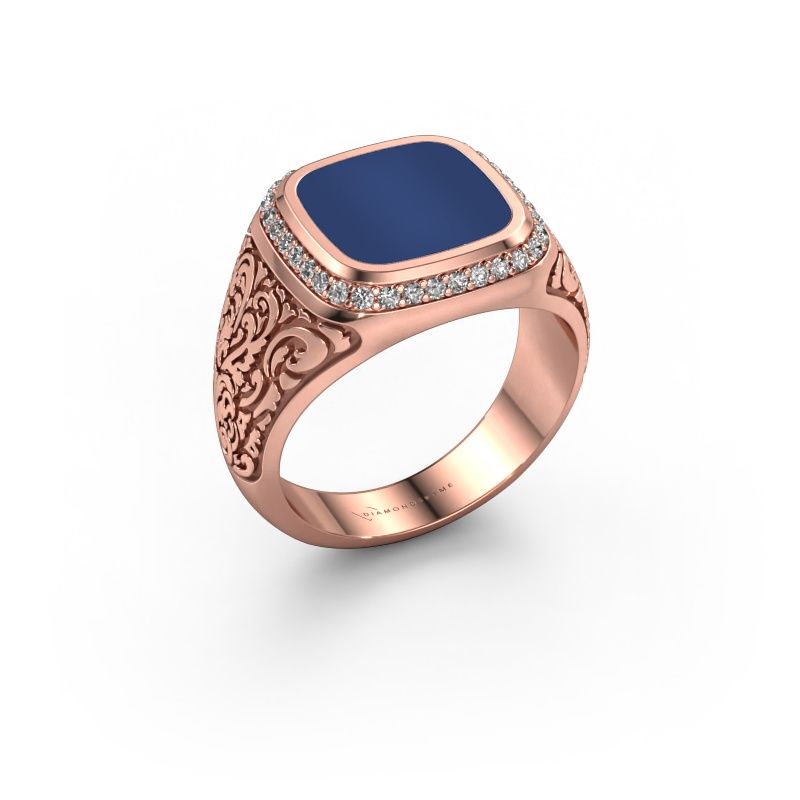 Heren ring Jesse 3 585 rosé goud lapis lazuli 10x10 mm