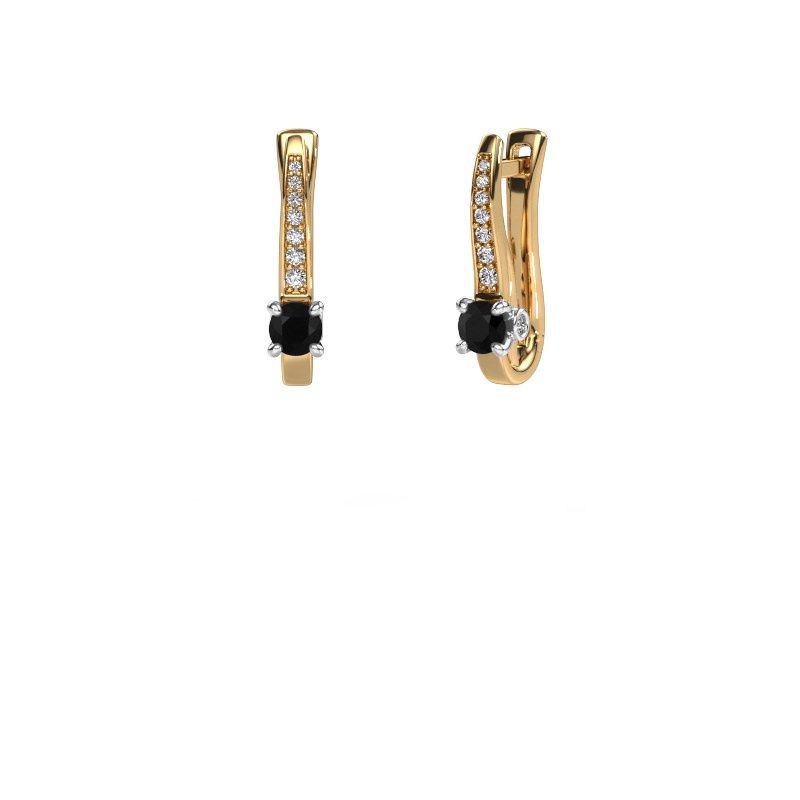 Image of Earrings Valorie 585 gold black diamond 0.78 crt