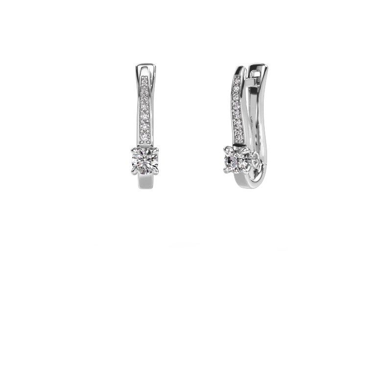Image of Earrings valorie<br/>585 white gold<br/>Zirconia 4 mm