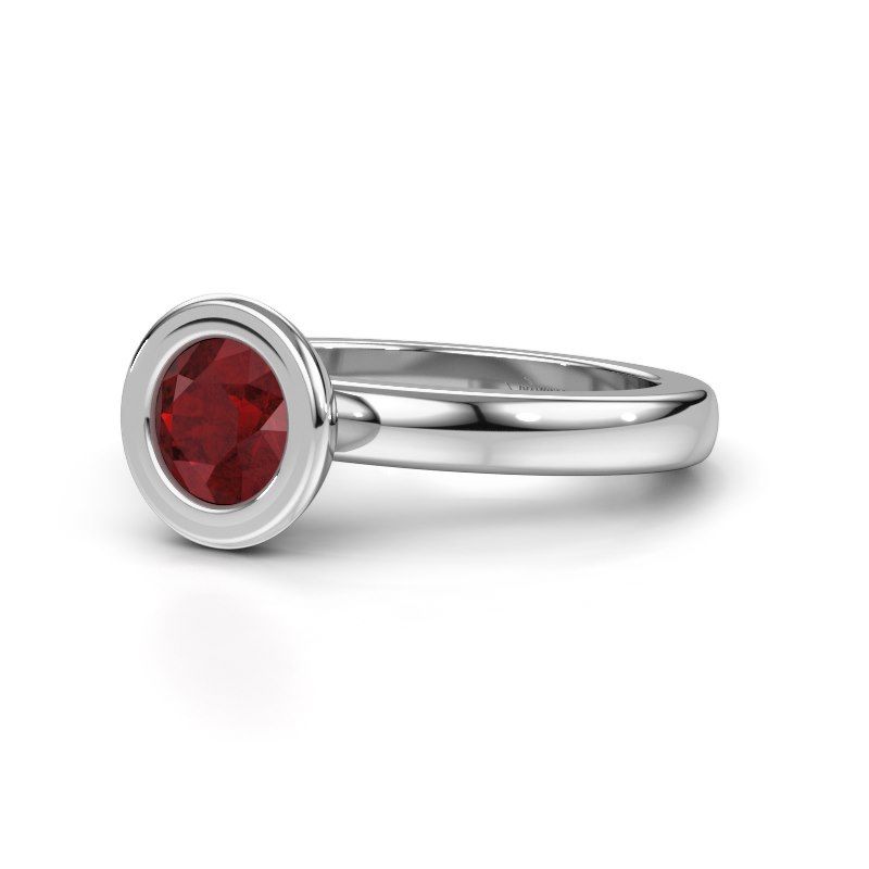 Image of Stacking ring Eloise Round 585 white gold ruby 6 mm