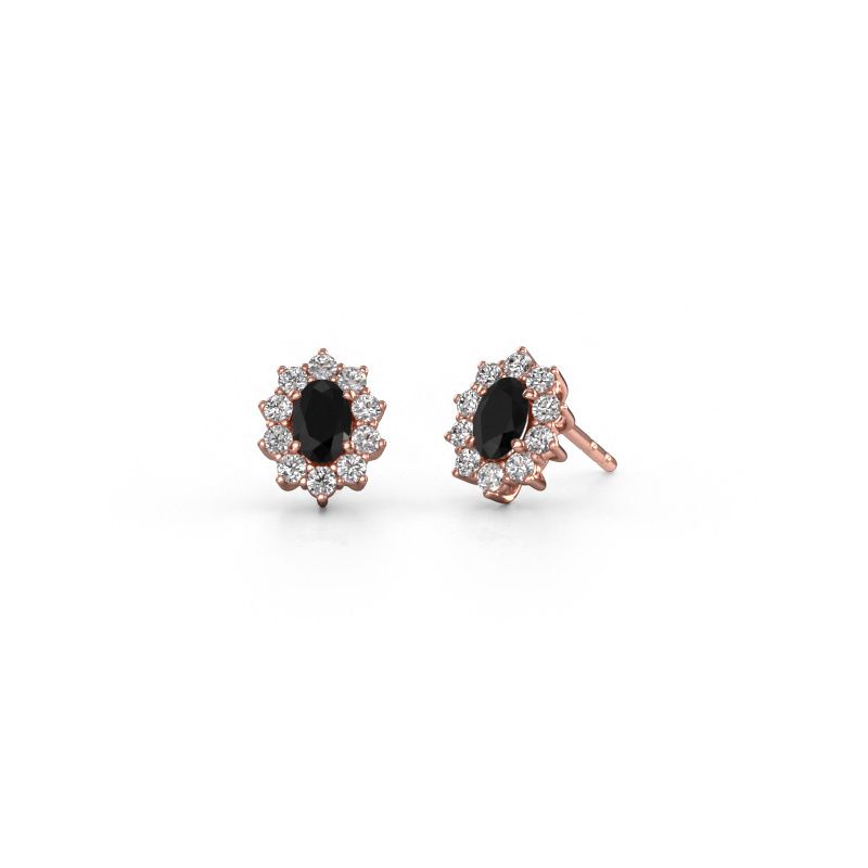 Ohrringe Leesa 585 Roségold Schwarz Diamant 1.800 crt