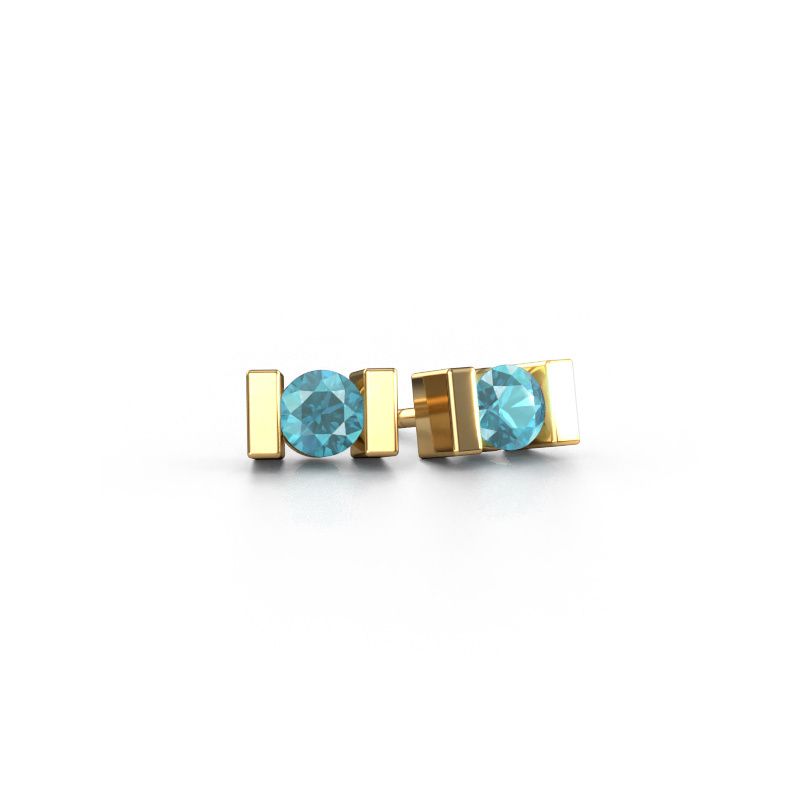 Stud earrings Lieve 585 gold blue topaz 3.7 mm