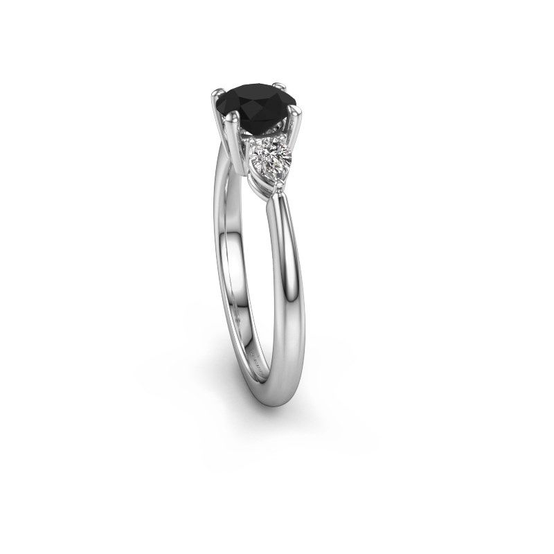 Afbeelding van Verlovingsring Chanou RND 950 platina zwarte diamant 1.26 crt