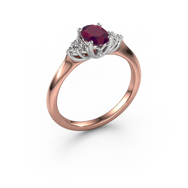 Verlobungsring Felipa OVL 585 Roségold Rhodolit 7x5 mm
