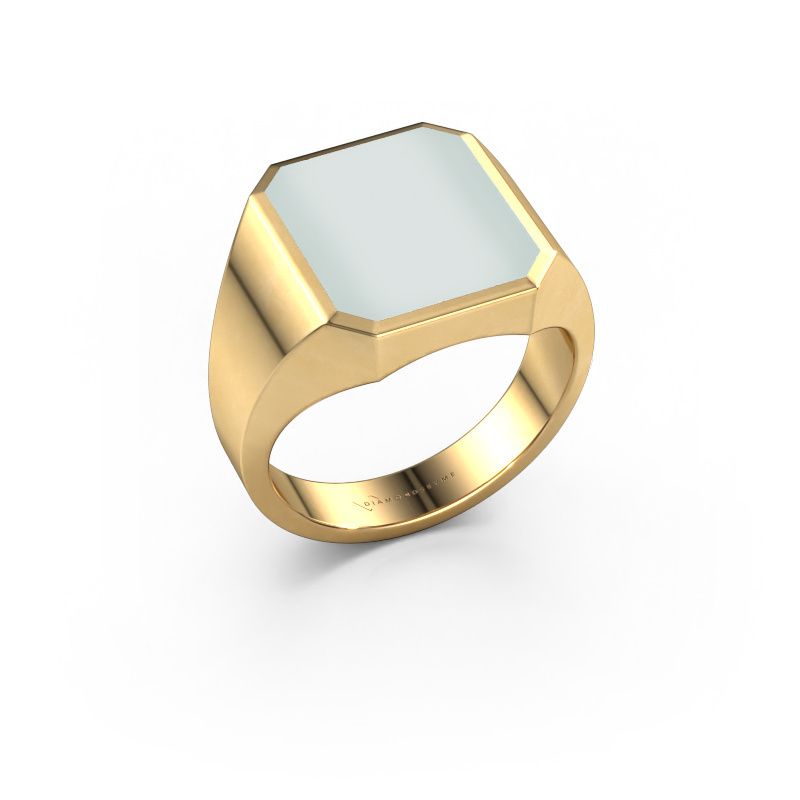 Siegelring Lars 3 585 Gold grüner Lagenstein 14x12 mm