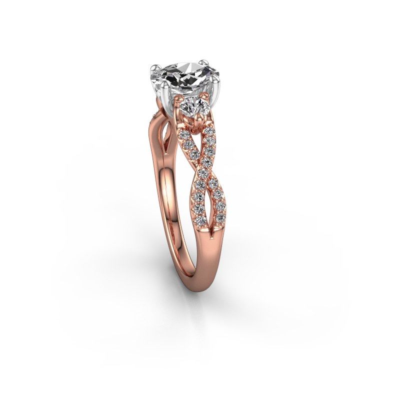 Afbeelding van Verlovingsring Marilou Ovl<br/>585 rosé goud<br/>Lab-grown Diamant 1.060 Crt