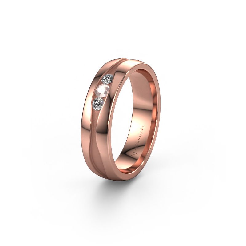Wedding ring WH0172L25A 585 rose gold morganite champagne ±5x1.7 mm