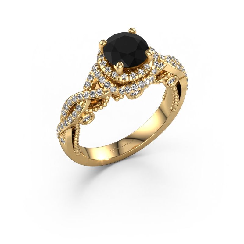Verlovingsring Leora 585 goud zwarte diamant 1.768 crt
