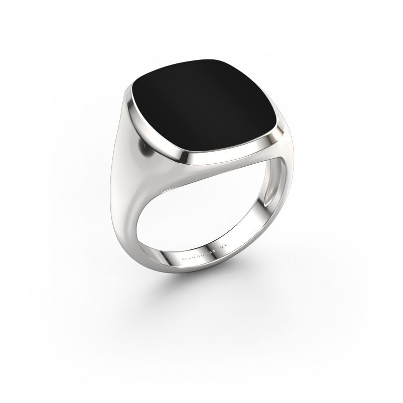 Signet ring Benjamin 4 Light 585 white gold onyx 17x14 mm