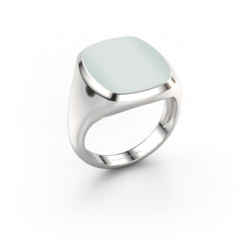 Chevalière Benjamin 4 Light 950 platine nicolo verte 17x14 mm