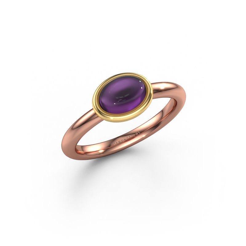 Bague Blossom OVL 585 or rose améthyste 7x5 mm
