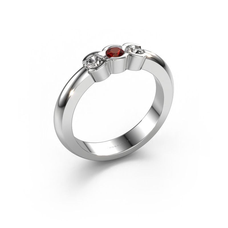 Ring Lotte 3 585 Weißgold Granat 3 mm