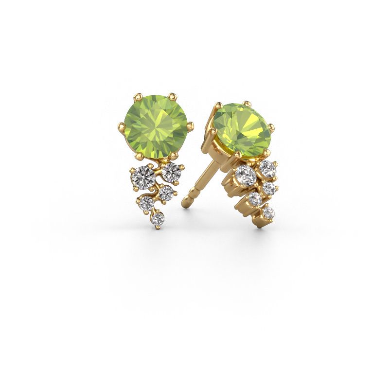 Boucles d'oreilles Royce 585 or jaune péridot 6 mm