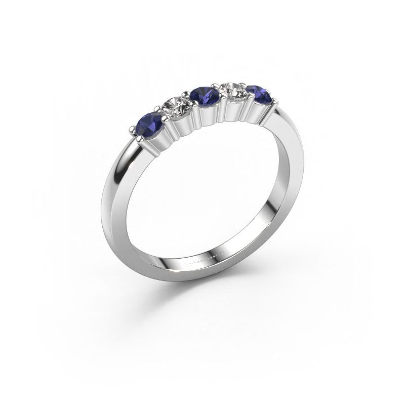 Bague Yasmin 5 585 or blanc saphir 3 mm