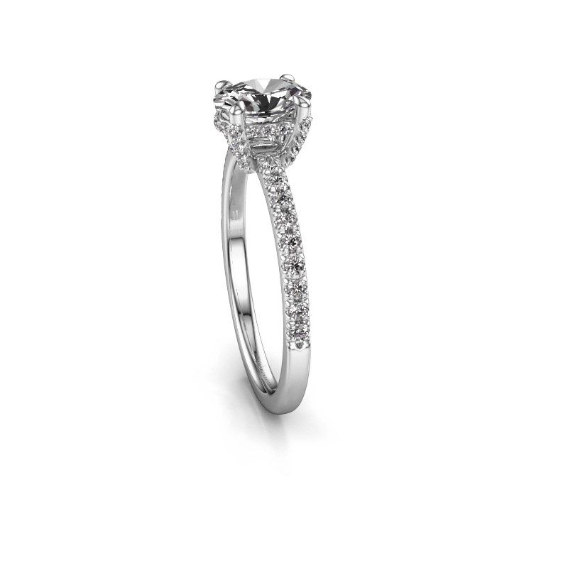 Image of Engagement ring saskia 1 ovl<br/>950 platinum<br/>Zirconia 7x5 mm