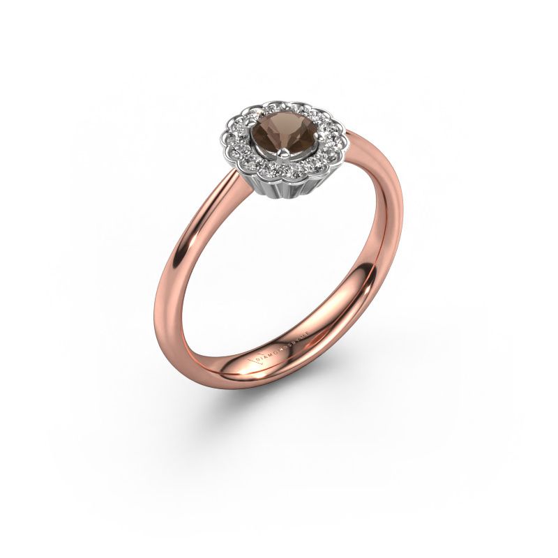 Verlobungsring Debi 585 Roségold Rauchquarz 4.2 mm