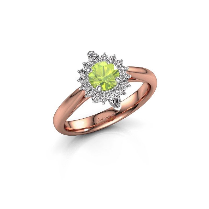 Image of Engagement ring Susan 585 rose gold peridot 5 mm