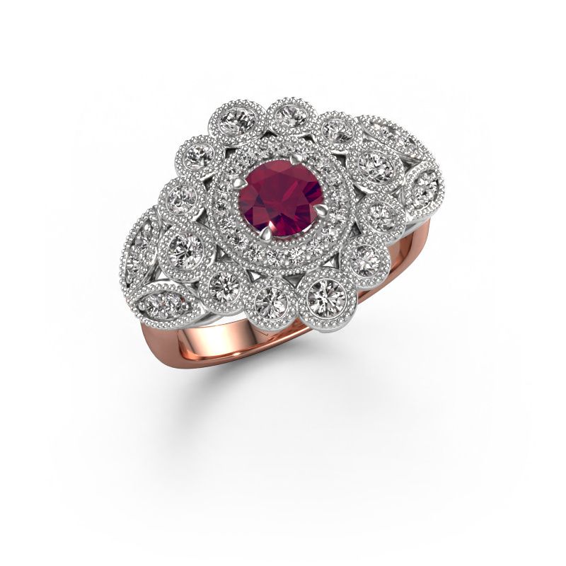 Ring Elia 585 Roségold Rhodolit 5 mm