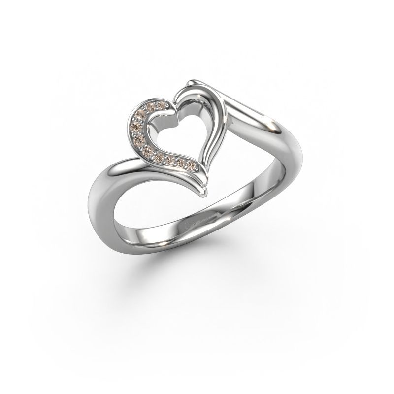 Ring Katlyn 950 platinum brown diamond 0.038 crt