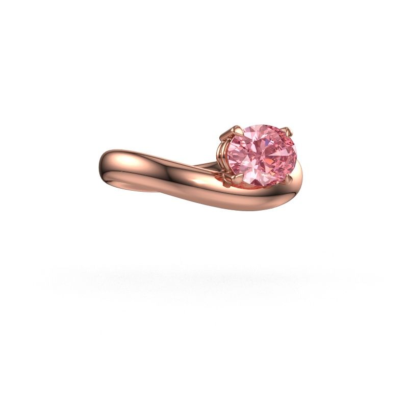 Engagement ring Floor OVL 585 rose gold pink lab grown diamond 8x6 mm