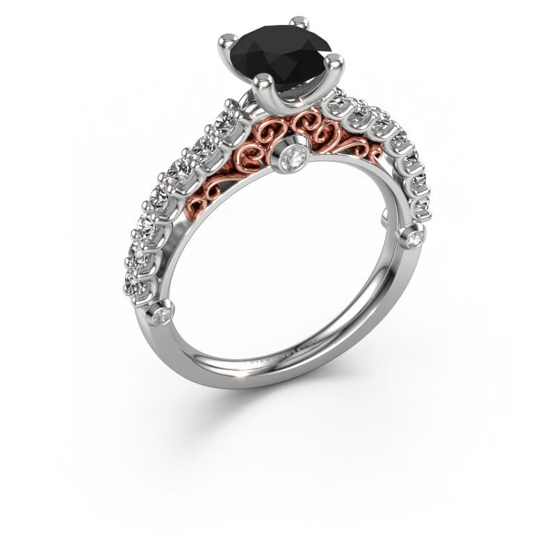 Verlovingsring Shaunda 585 witgoud zwarte diamant 1.46 crt