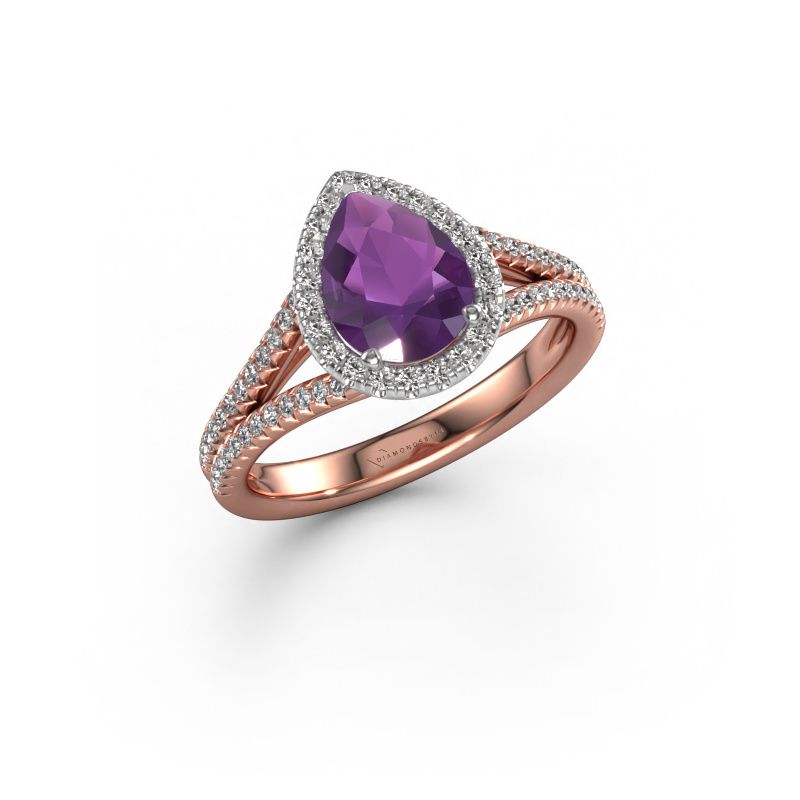 Verlobungsring Verla pear 2 585 Roségold Amethyst 8x6 mm