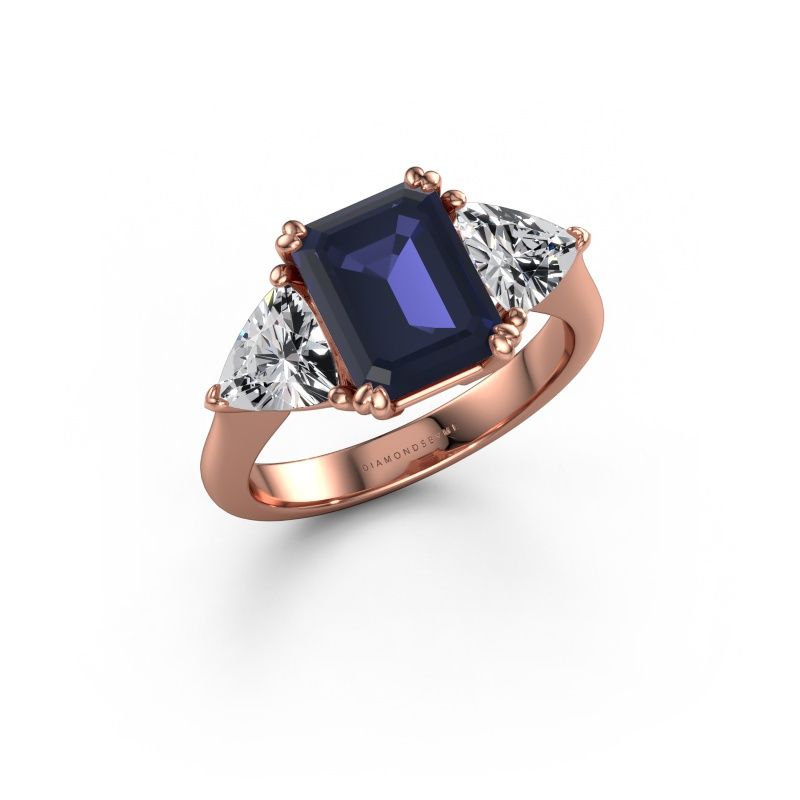 Engagement ring Paula 585 rose gold sapphire 9x7 mm