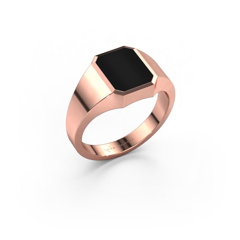 Bague pinky Lars 1 585 or rose onyx 10x8 mm