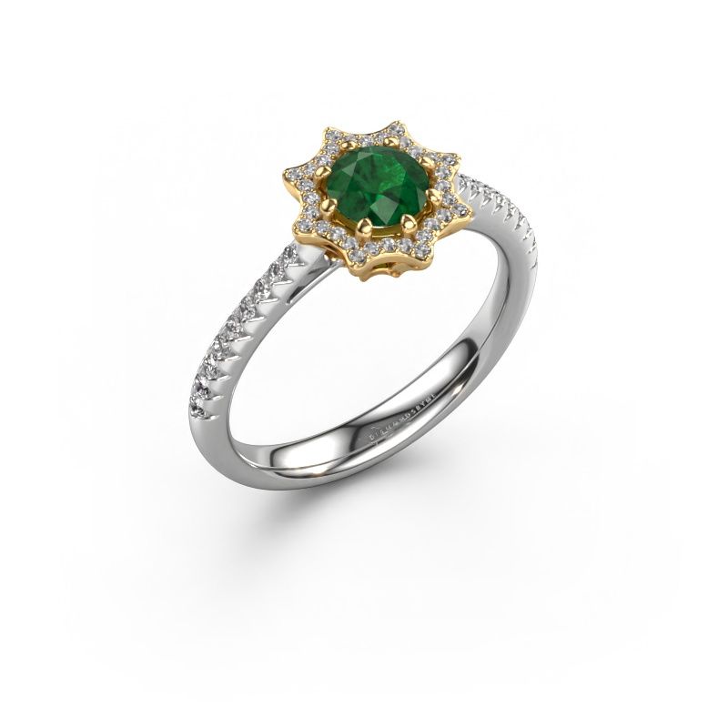 Engagement ring Zena 585 white gold emerald 5 mm