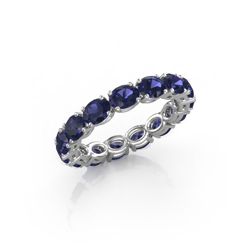 Ring Vivienne OVL 4.5x3.5 585 white gold sapphire 4.5x3.5 mm