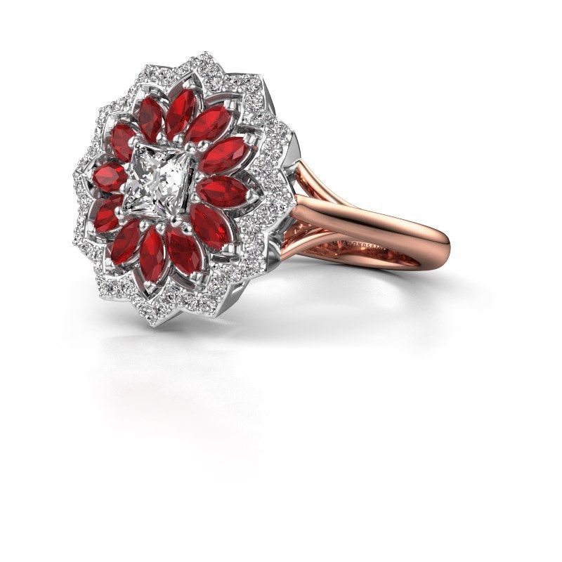Image of Engagement ring Franka 585 rose gold zirconia 4 mm