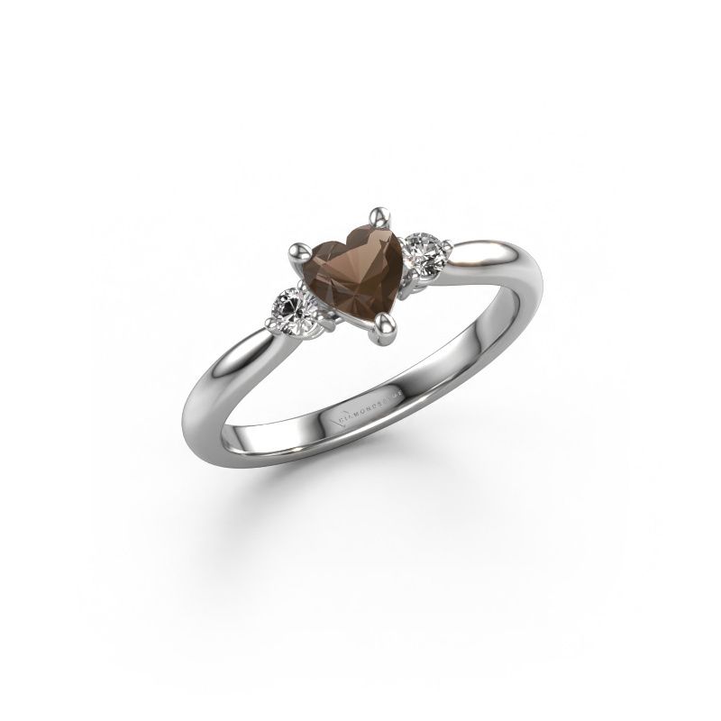 Engagement ring Lieselot HRT 950 platinum smokey quartz 5 mm