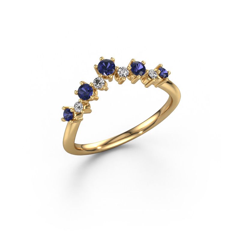 Stackable ring Carly B 585 gold sapphire 2.7 mm