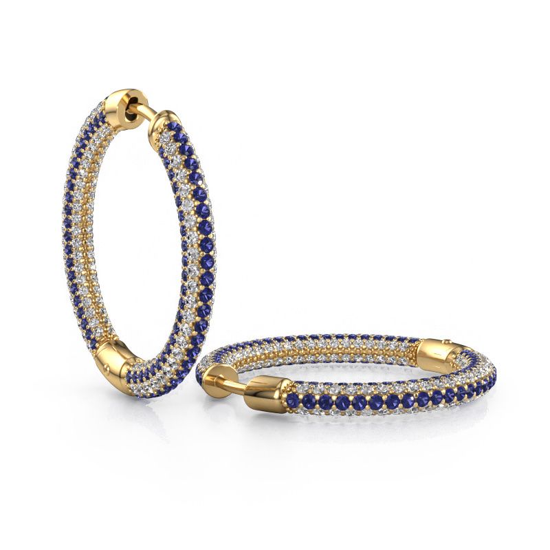 Hoop earrings Hope 20mm 585 gold sapphire 1 mm